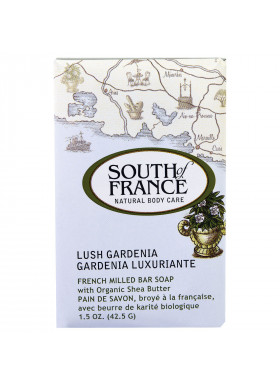 South of France, French Milled Bar Soap with Organic Shea Butter, Lush Gardenia, 1.5 oz (42.5 g)