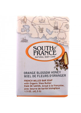 South of France, French Milled Bar Soap with Organic Shea Butter, Orange Blossom Honey, 1.5 oz (42.5 g)
