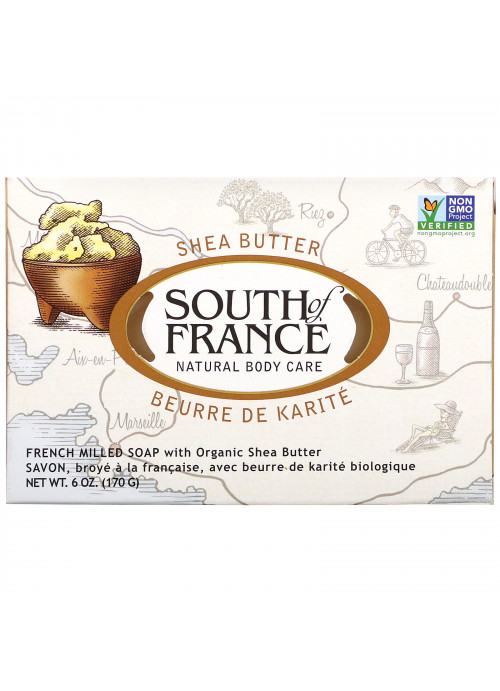 South of France, French Milled Soap with Organic Shea Butter, 6 oz (170 g)
