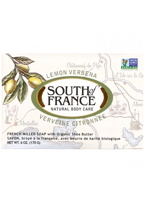 South of France, Lemon Verbena, French Milled Soap with Organic Shea Butter, 6 oz (170 g)
