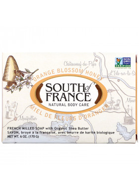South of France, Orange Blossom Honey, French Milled Bar Soap with Organic Shea Butter, 6 oz (170 g)
