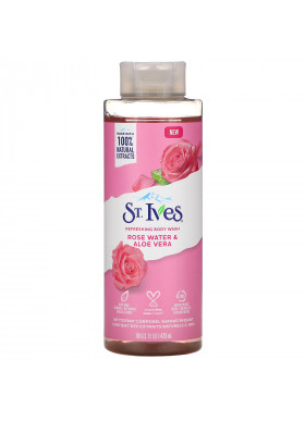 St. Ives, Refreshing Body Wash, Rose Water & Aloe Vera, 16 fl oz (473 ml)