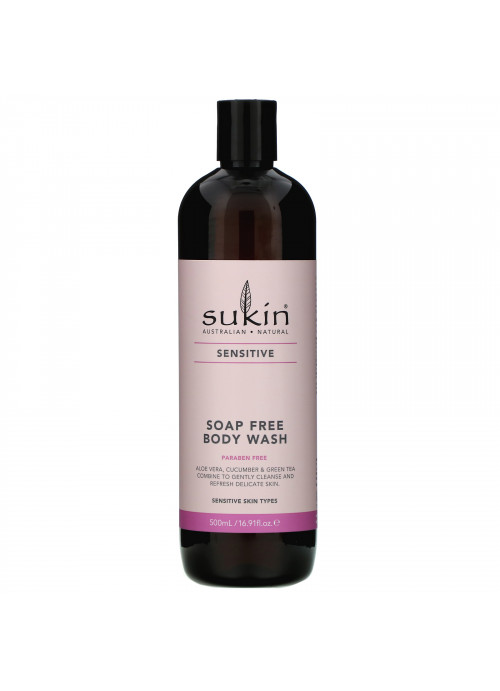 Sukin, Soap Free Body Wash, Sensitive, 16.91 fl oz (500 ml)