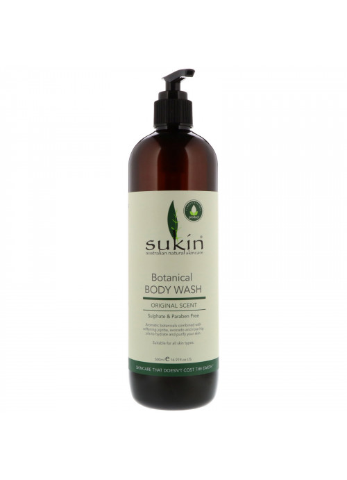 Sukin, Super Greens, Botanical Body Wash, Original Scent, 16.91 fl oz (500 ml)