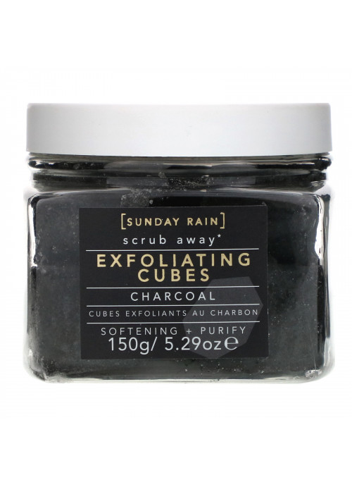 Sunday Rain, Scrub Away, Exfoliating Cubes, Charcoal, 5.29 oz (150 g)