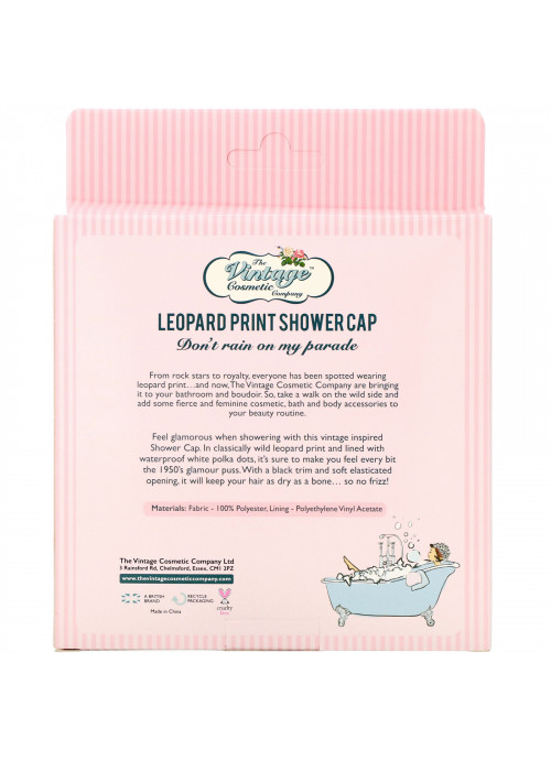 The Vintage Cosmetic Co., Shower Cap, Leopard Print, 1 Count
