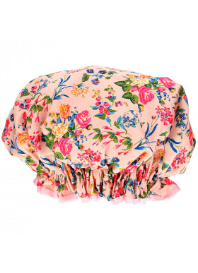 The Vintage Cosmetic Co., Shower Cap, Pink Floral Satin, 1 Count