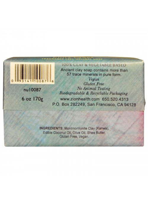Zion Health, Ancient Clay Natural Soap, Moon Dance, Fragrance Free, 6 oz (170 g)