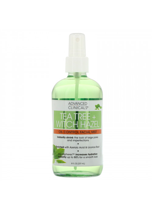 Advanced Clinicals, Tea Tree + Witch Hazel, Oil Control Facial Mist, 8 fl oz (237 ml)