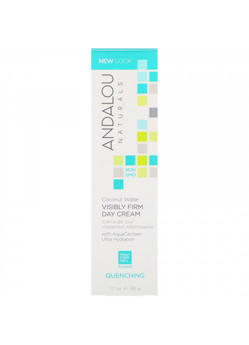 Andalou Naturals, Coconut Water Visibly Firm Day Cream, Quenching, 1.7 fl oz (50 g)