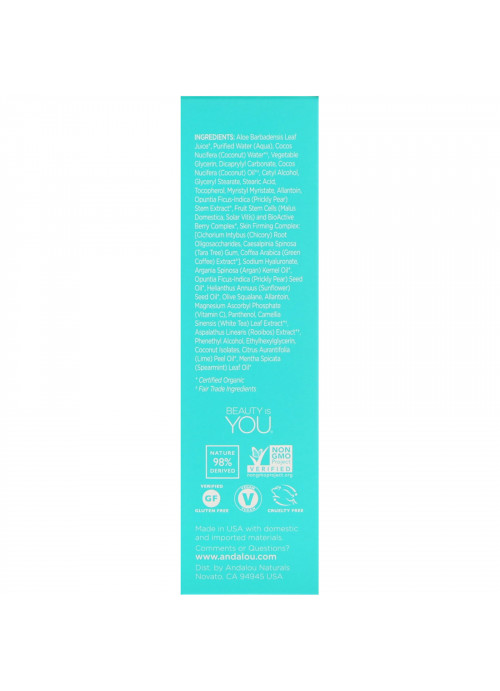 Andalou Naturals, Coconut Water Visibly Firm Day Cream, Quenching, 1.7 fl oz (50 g)