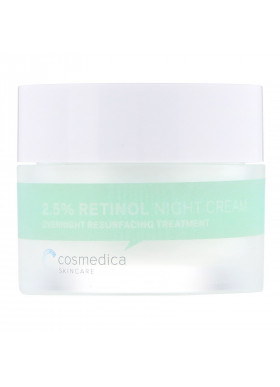 Cosmedica Skincare, 2.5% Retinol Night Cream, Overnight Resurfacing Treatment, 1.76 oz (50 g)