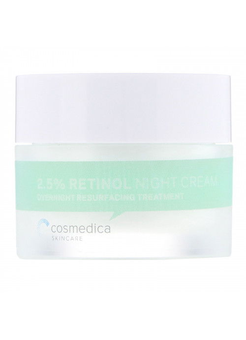 Cosmedica Skincare, 2.5% Retinol Night Cream, Overnight Resurfacing Treatment, 1.76 oz (50 g)