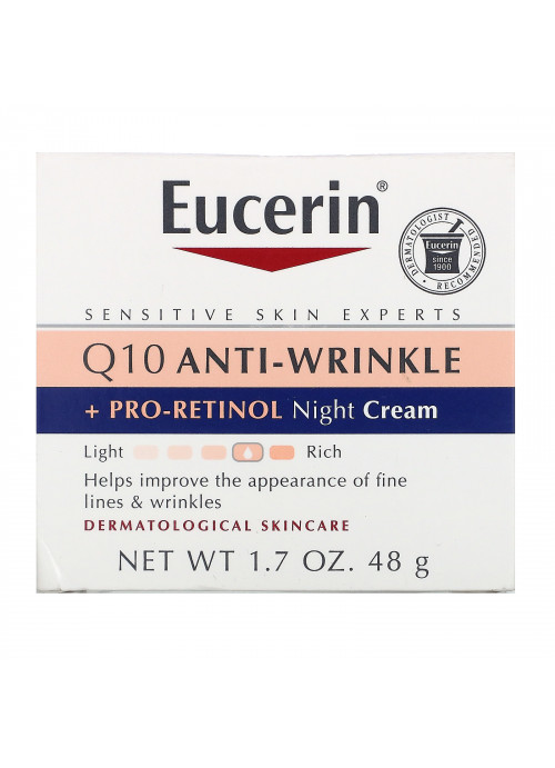 Eucerin, Q10 Anti-Wrinkle + Pro-Retinol Night Cream, 1.7 fl oz (48 g)