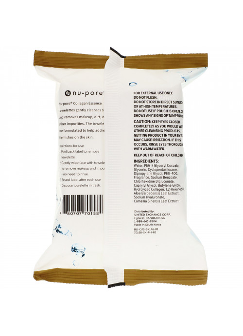 Nu-Pore, Collagen Essence Towelettes, 25 Towelettes