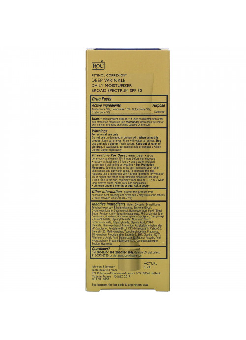 RoC, Retinol Correxion, Deep Wrinkle Daily Moisturizer, SPF 30, 1.0 fl oz (30 ml)
