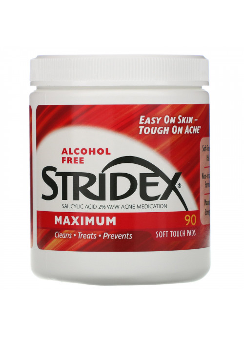 Stridex, Single-Step Acne Control, Maximum, Alcohol Free, 90 Soft Touch Pads