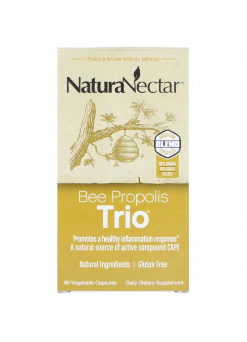 NaturaNectar, Bee Propolis Trio, 60 Vegetable Capsules