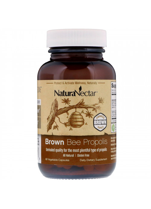 NaturaNectar, Brown Bee Propolis, 60 Vegetable Capsules