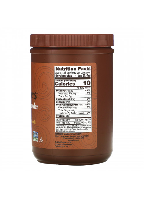 Now Foods, Real Food, Cocoa Lovers, Organic Cocoa Powder, 12 oz (340 g)