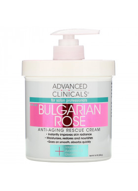 Advanced Clinicals, Anti-Aging Rescue Cream, Bulgarian Rose, 16 oz (454 g)