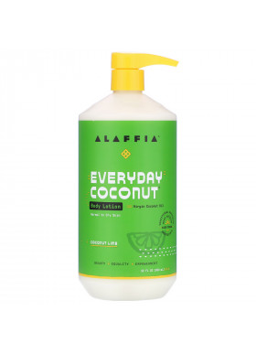 Alaffia, Everyday Coconut, Body Lotion, Normal to Dry Skin, Coconut Lime, 32 fl oz (950 ml)