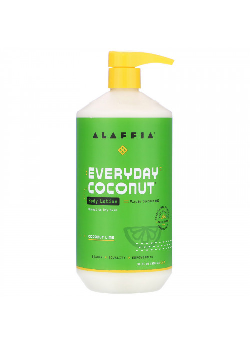 Alaffia, Everyday Coconut, Body Lotion, Normal to Dry Skin, Coconut Lime, 32 fl oz (950 ml)