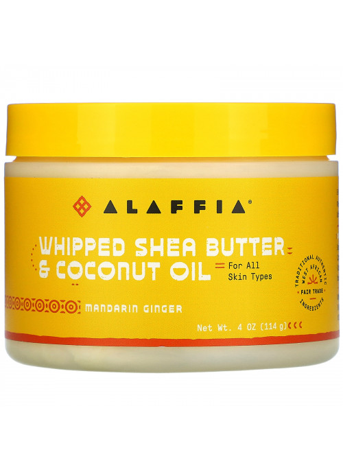 Alaffia, Whipped Shea Butter & Coconut Oil, Mandarin Ginger, 4 oz (114 g)