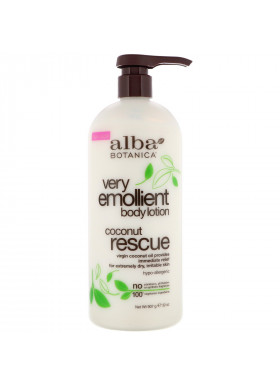 Alba Botanica, Very Emollient, Body Lotion, Coconut Rescue, 32 oz (907 g)