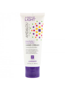 Andalou Naturals, A Path of Light, Shea Butter + Cocoa Butter Hand Cream, Lavender, 3.4 fl oz (100 ml)