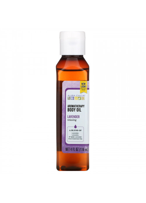 Aura Cacia, Aromatherapy Body Oil, Relaxing Lavender, 4 fl oz (118 ml)