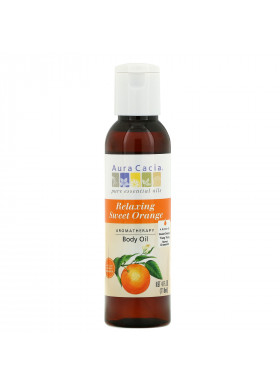 Aura Cacia, Aromatherapy Body Oil, Relaxing Sweet Orange, 4 fl oz (118 ml)
