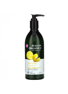 Avalon Organics, Hand & Body Lotion, Refreshing Lemon, 12 oz (340 g)