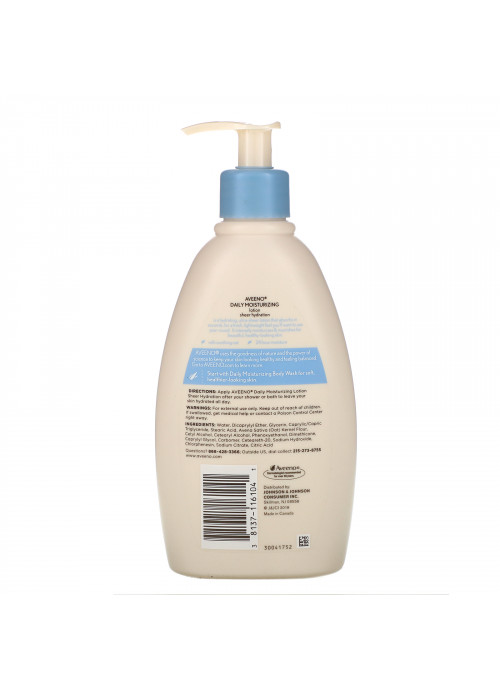 Aveeno, Active Naturals, Daily Moisturizing Lotion, Sheer Hydration, Fragrance Free, 12 fl oz (350 ml)