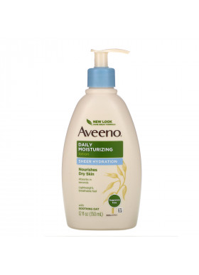 Aveeno, Active Naturals, Daily Moisturizing Lotion, Sheer Hydration, Fragrance Free, 12 fl oz (350 ml)