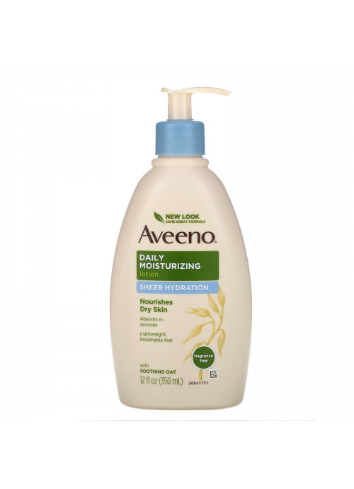 Aveeno, Active Naturals, Daily Moisturizing Lotion, Sheer Hydration, Fragrance Free, 12 fl oz (350 ml)
