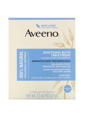 Aveeno, Active Naturals, Soothing Bath Treatment, Fragrance Free, 8 Single Use Bath Packets ,1.5 oz (42 g) Each.