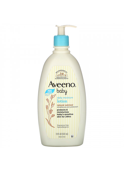 Aveeno, Baby, Daily Moisture Lotion, Fragrance Free, 18 fl oz (532 ml)