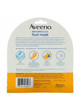 Aveeno, Repairing Cica Foot Mask, 2 Single-Use Slippers