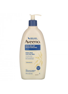 Aveeno, Skin Relief Moisturizing Lotion, Fragrance-Free, 18 fl oz (532 ml)