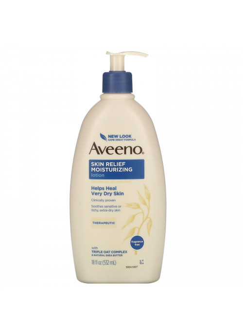 Aveeno, Skin Relief Moisturizing Lotion, Fragrance-Free, 18 fl oz (532 ml)