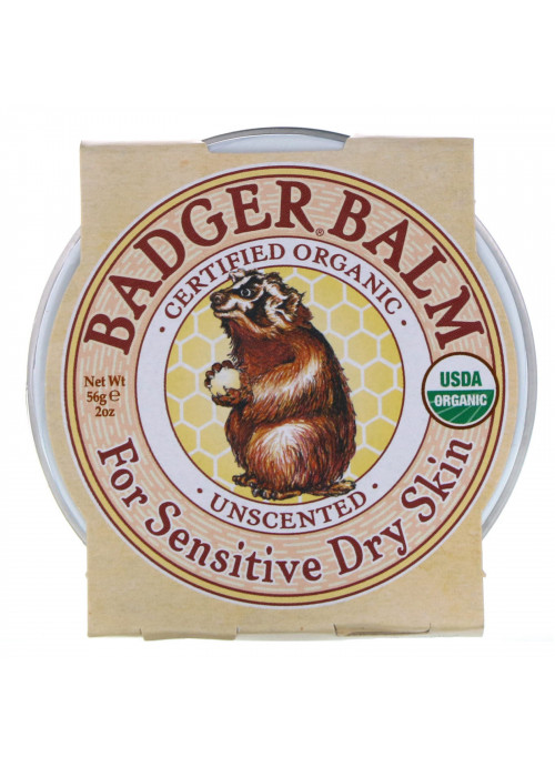Badger Company, Badger Balm, For Sensitive Dry Skin, Unscented, 2 oz (56 g)