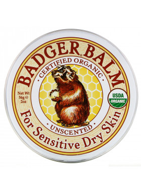 Badger Company, Badger Balm, For Sensitive Dry Skin, Unscented, 2 oz (56 g)