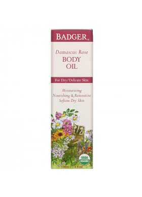 Badger Company, Damascus Rose Body Oil, 4 fl oz (118 ml)