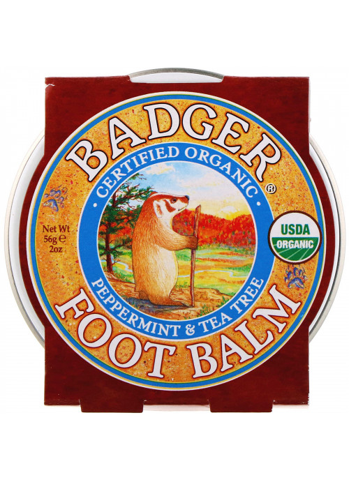 Badger Company, Foot Balm, Peppermint & Tea Tree, 2 oz (56 g)