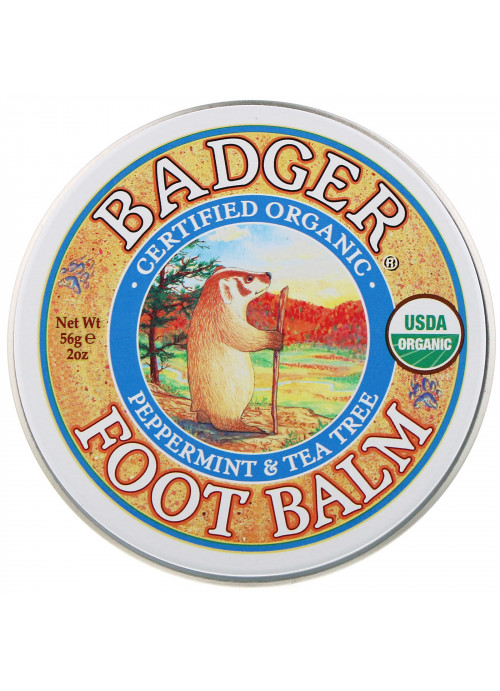 Badger Company, Foot Balm, Peppermint & Tea Tree, 2 oz (56 g)