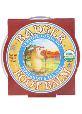 Badger Company, Organic, Foot Balm, Peppermint & Tea Tree, .75 oz (21 g)