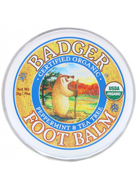 Badger Company, Organic, Foot Balm, Peppermint & Tea Tree, .75 oz (21 g)