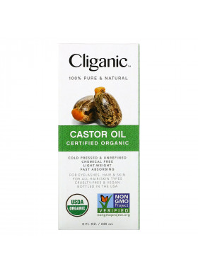 Cliganic, 100% Pure & Natural, Castor Oil, 8 fl oz (240 ml)