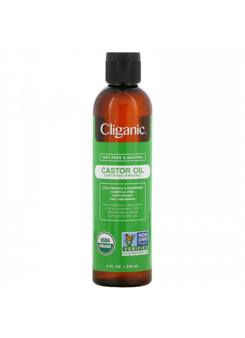 Cliganic, 100% Pure & Natural, Castor Oil, 8 fl oz (240 ml)